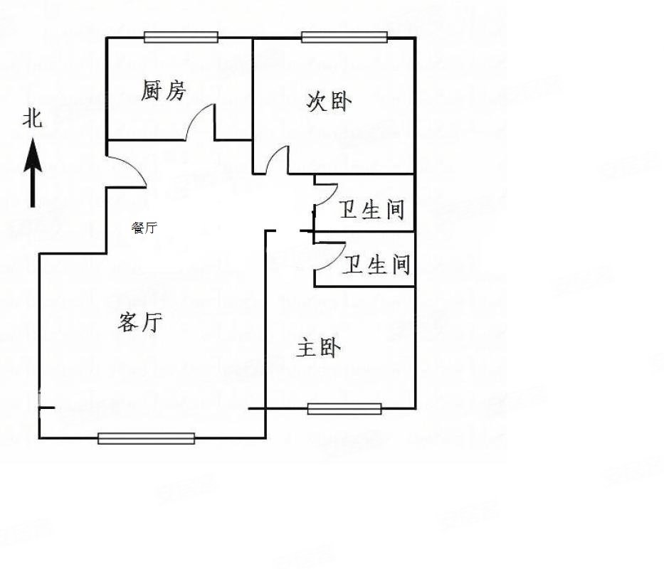 开园小区2室2厅2卫98.16㎡南北195万