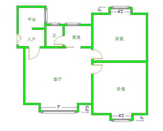 吉静苑2室2厅1卫81.4㎡东南99.8万