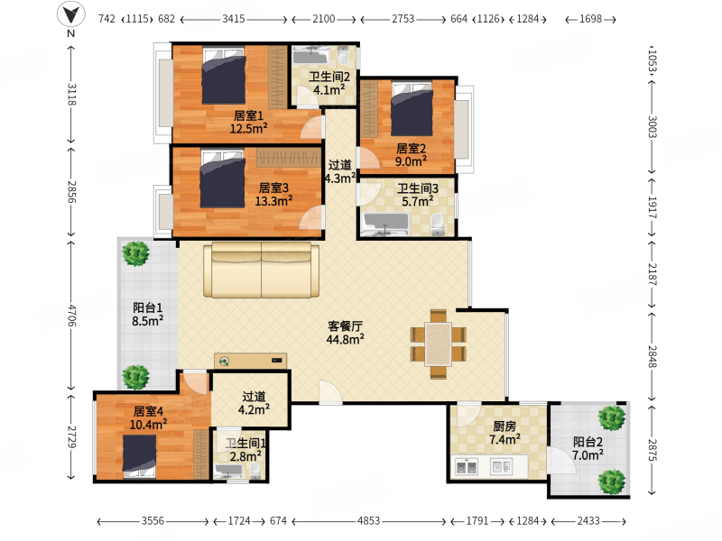 户型 户型图 平面图 800_600