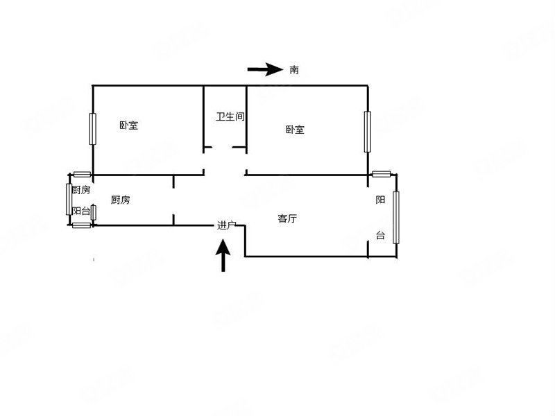 郝庄家园(北区)2室1厅1卫83.52㎡南北199万