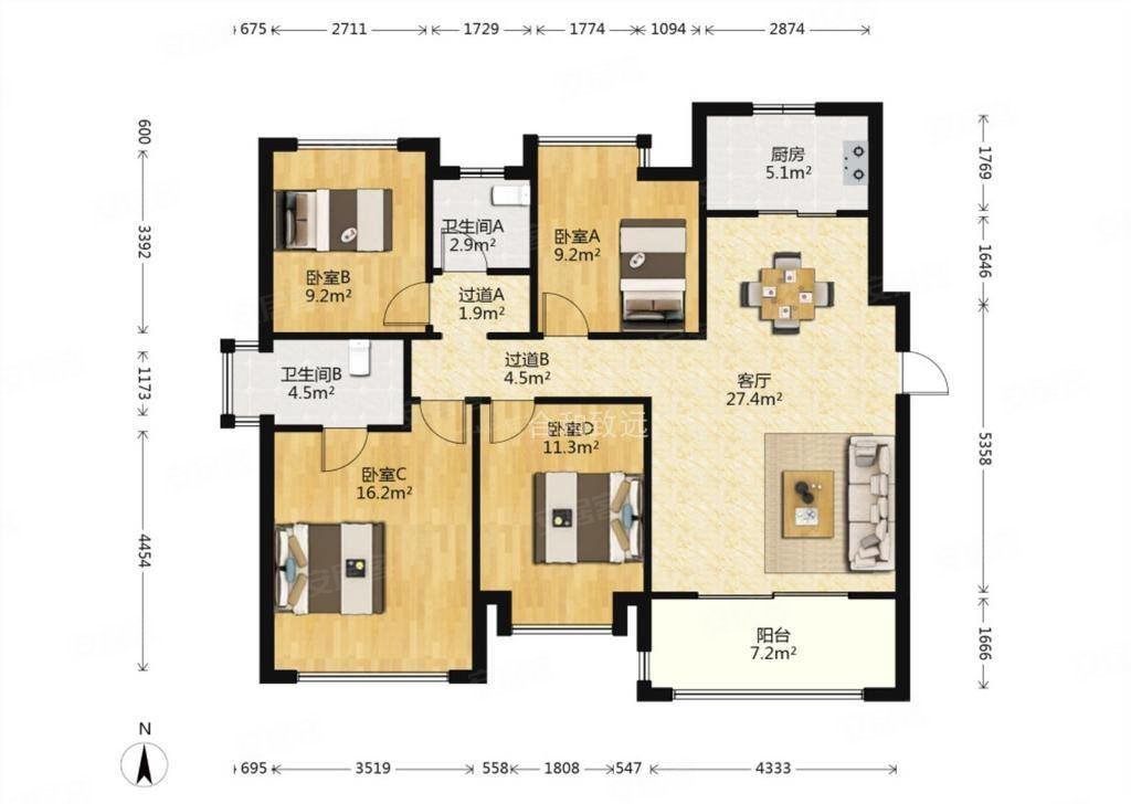 靠近马群麒麟科创园 熙悦三期好房出售 四房 中央空
