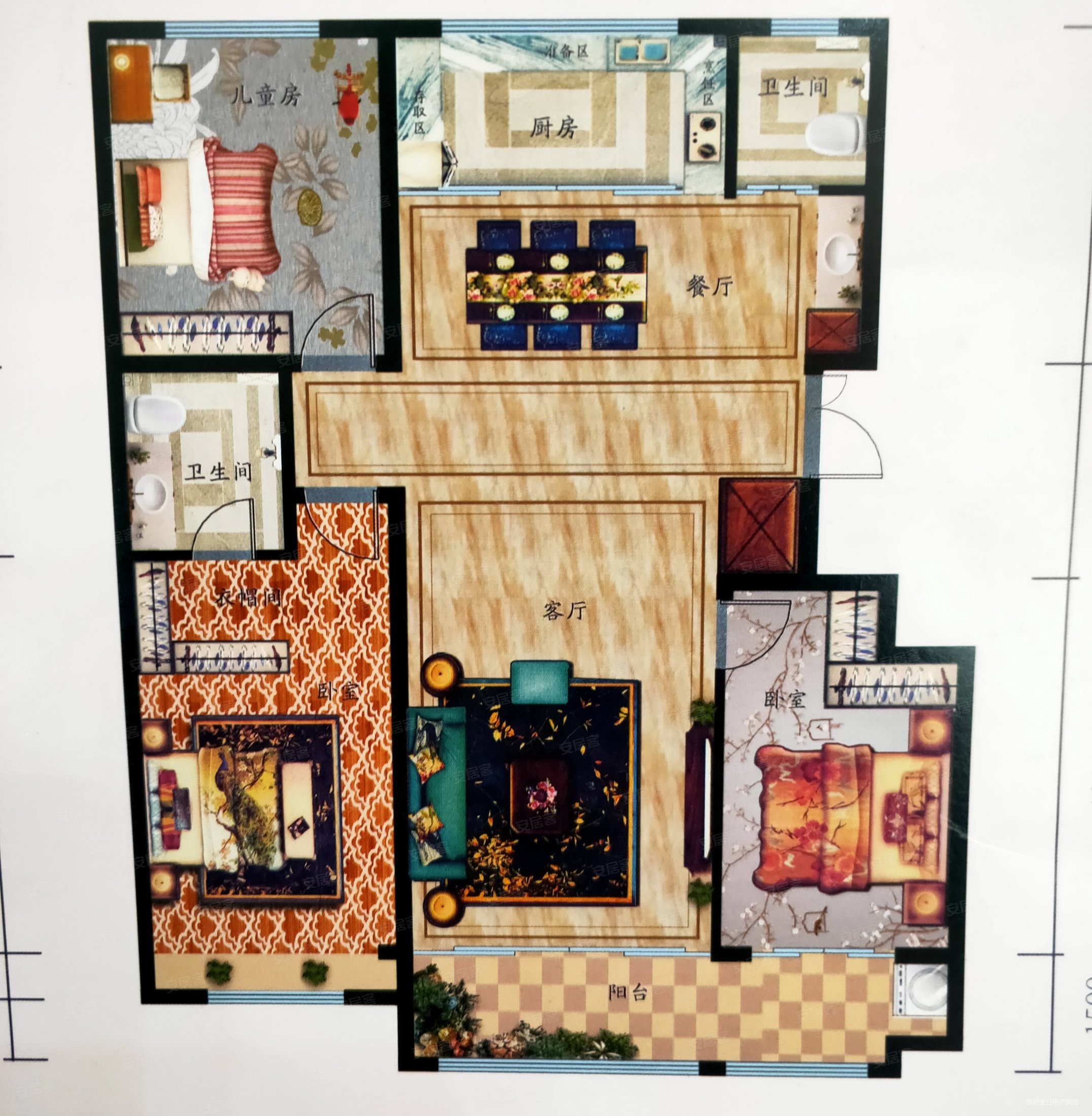 青城樱园3室2厅2卫132㎡南北78万