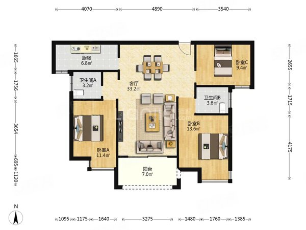 水墨兰庭三 精装三房双卫 高层 看海景 视野采光无遮挡