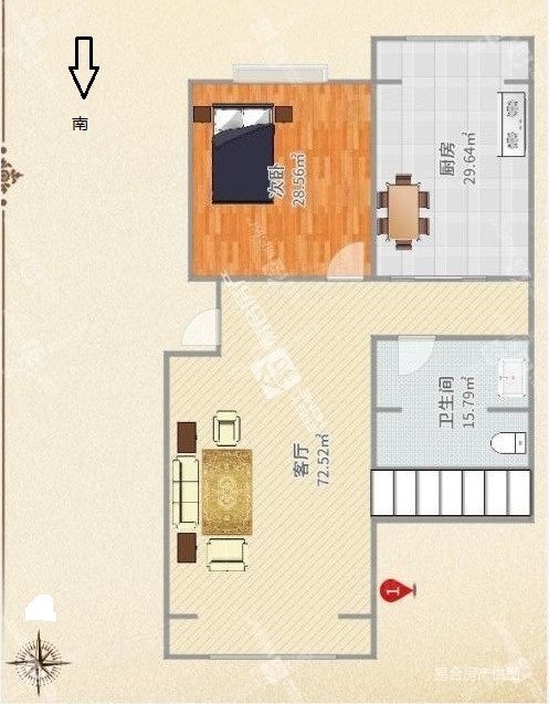 福地家园3室2厅3卫146.52㎡南北550万