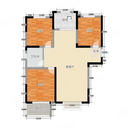 凯悦城3室2厅1卫102.01㎡南北88万