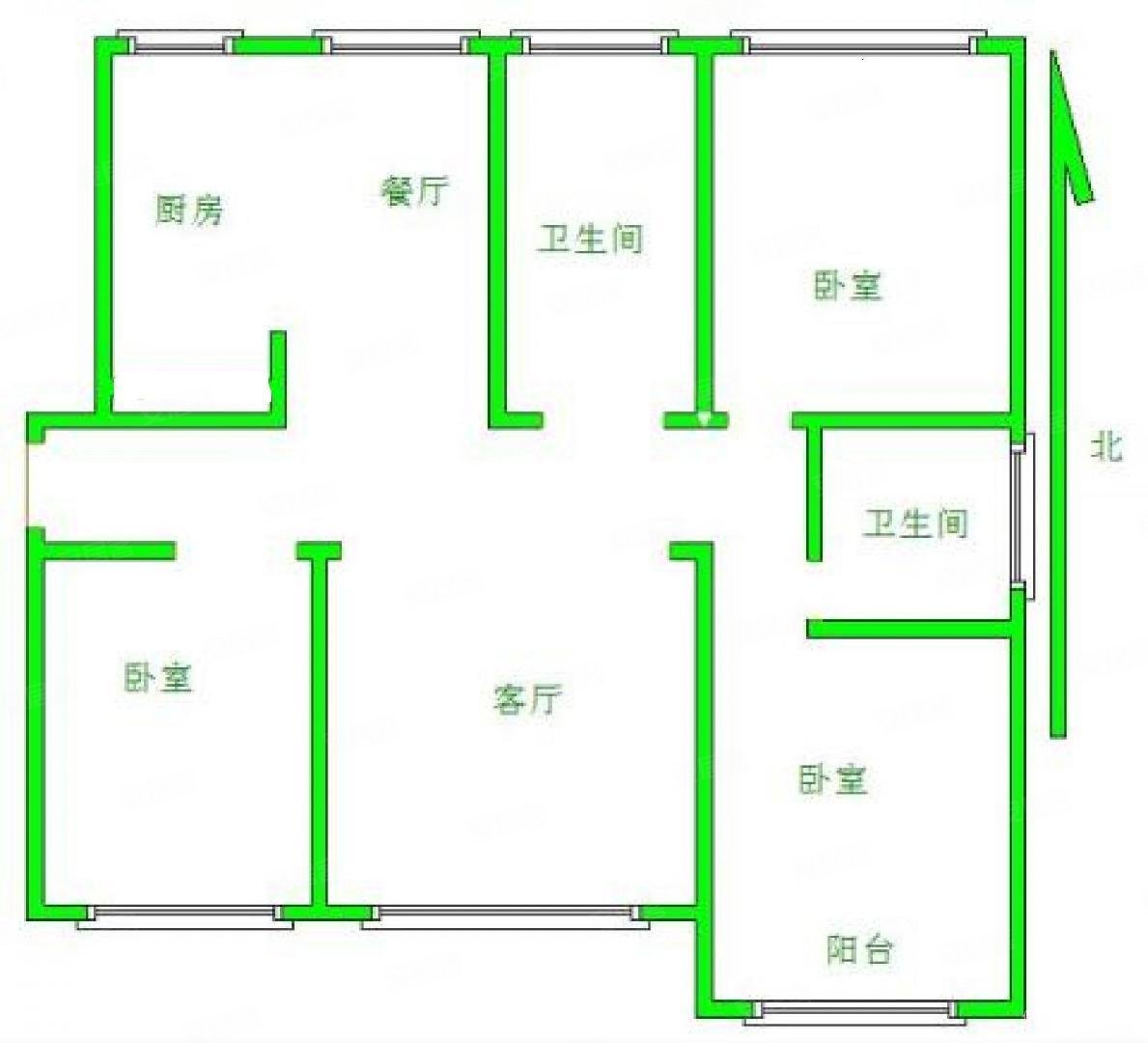 卓正丽景蓝湾(C区)3室2厅2卫130㎡南北165万