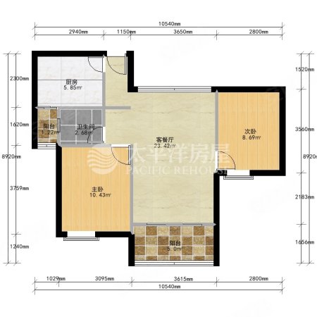 路劲翡丽湾(公寓住宅)2室2厅1卫93.2㎡南485万