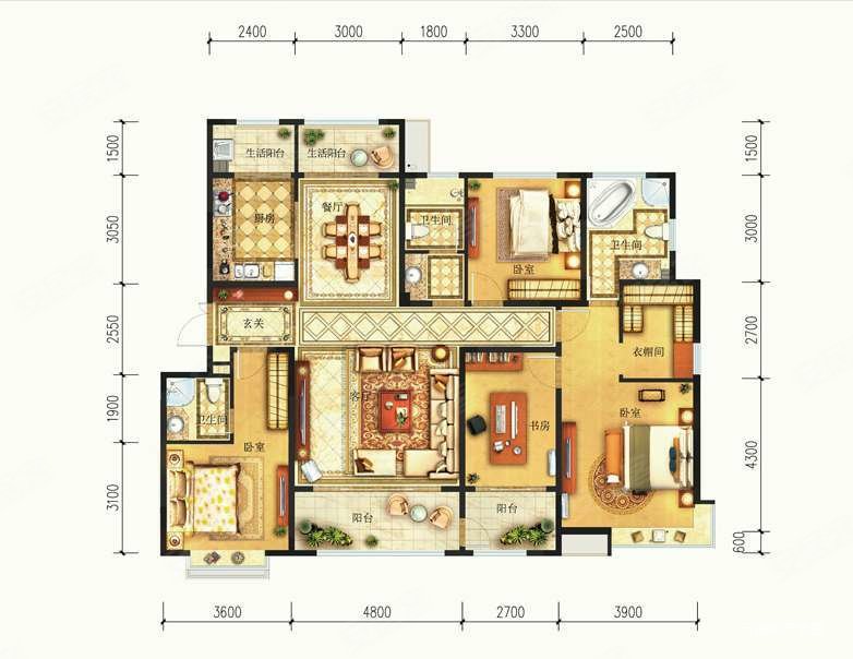 三面环山出价可大谈旅游路名悦山庄四室平层带车位地下室