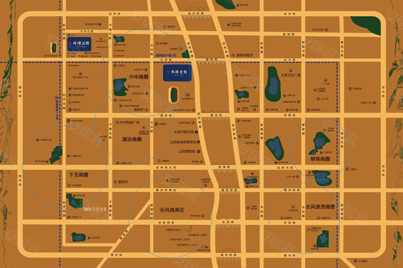 太原融创外滩公馆-交通图(2) - 太原安居客