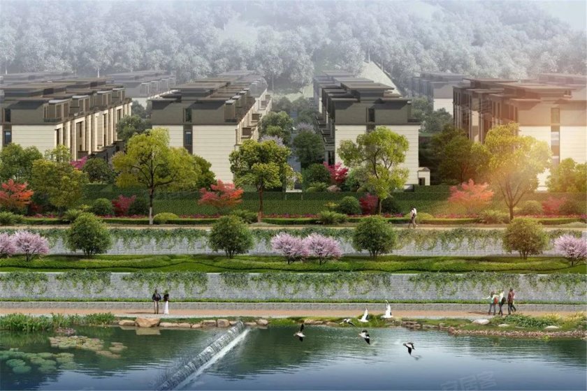 御泉湾前临碧水,后枕祥龙,纳"枕山面水"之吉第大势,倍增似锦前程的