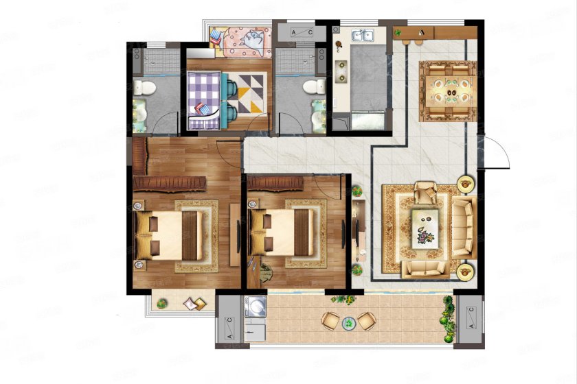 碧桂园南光城126㎡户型样板间赏析