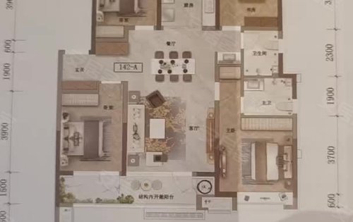 绿地澜庭公馆动态:142户型经典四叶草！居住环境好！独立空间强！得房率高-济南安居客