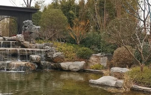 新中式园林景观亲水平台