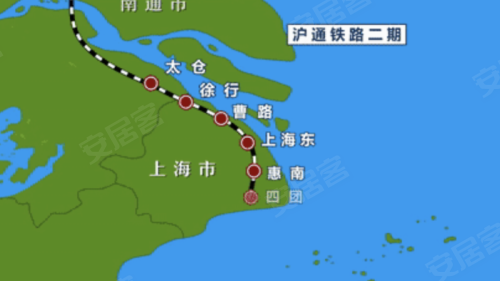 滬通鐵路二期的規劃落定,使之成為上海沿海鐵路東線和南線的連接點