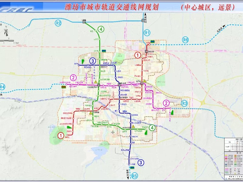 根据潍坊的轻轨规划,轨道2号线将会从项目的东侧经过,最近的站点是