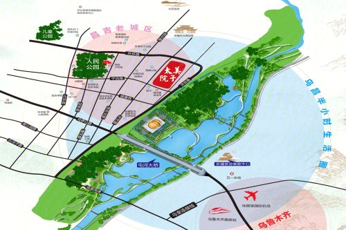 北至北外环路,西至屯河北路,东临头屯河景观公园,周边9大主题公园林立