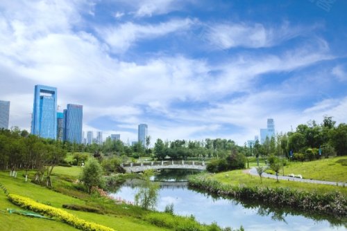 (天府中央公园实景图)