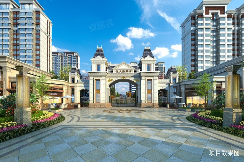 公园畔邻江岸宜水居梅河口恒大翡翠湾