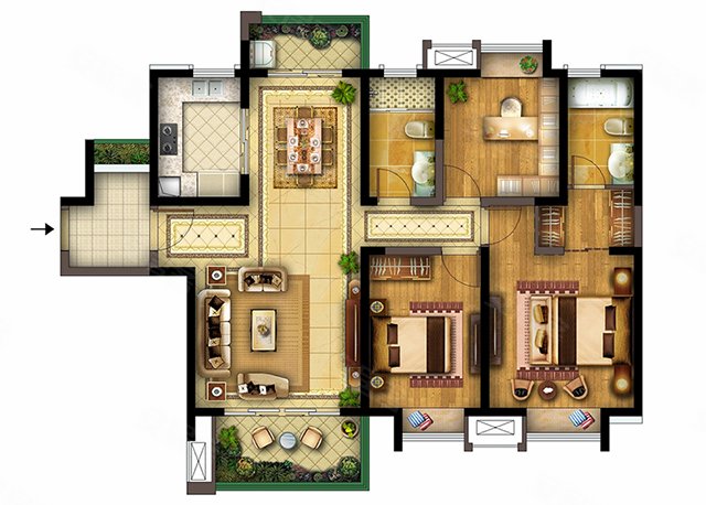 前洲楼盘 实地玫瑰庄园         项目目前主推的是100平朝上的大户型