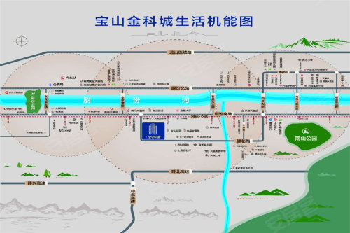 兴县城区内 中式园林社区