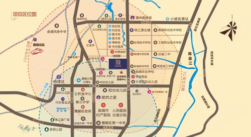 项目处于高铁和沪昆高速的必经之地,毗邻城市主干道珠江源大道;门口