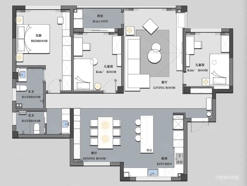 115㎡ 三室两厅 现代轻奢,客厅好看