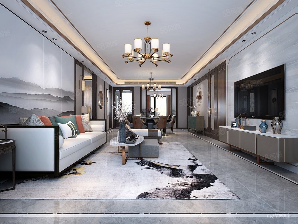 155平大平层新中式风格装修,古风雅趣