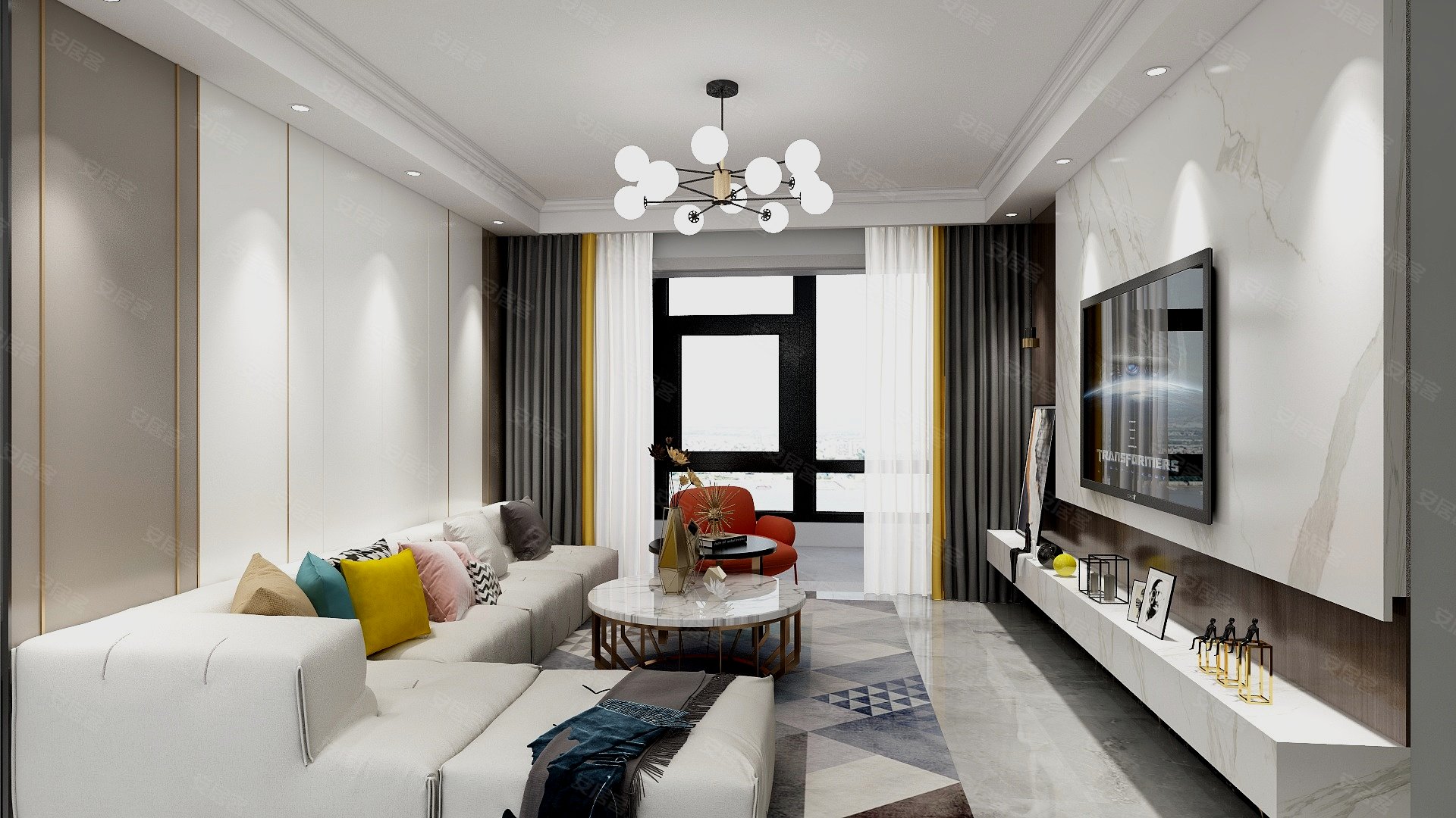 华埔装饰绿都澜湾143平现代简约